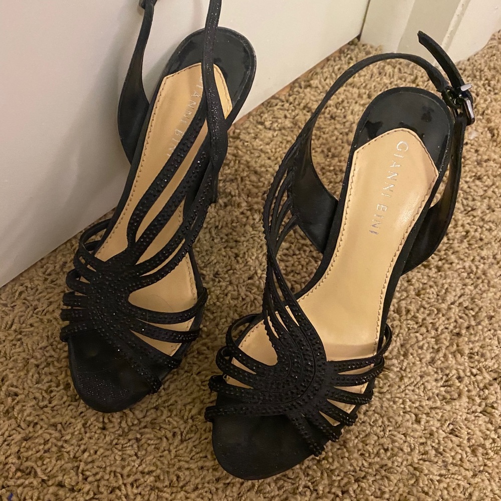 Gianni Bini Black High Heel with crystals size 6